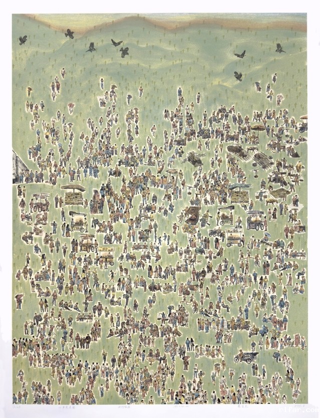 4 蔡佳邑《山乡民乐图》丝网版画 135x100cm 2025年.jpg